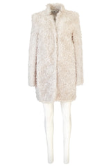 Fall 2013 Stella McCartney 'Bryce' Ivory Mohair Faux Fur Jacket or Coat