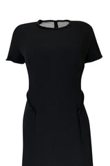 1990s Gianfranco Ferre Transparent Back w Bead Detailing Black Dress