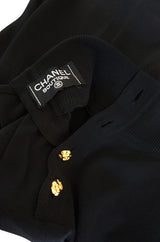 1990s Black Cashmere & Silk Knit Chanel Shell Top