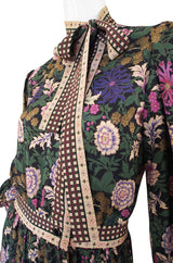 1970s Emanuel Ungaro Silk Print Dress