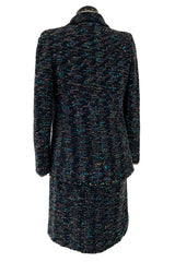 Gorgeous Fall 2000 Chanel by Karl Lagerfeld Haute Couture Ruffled Three Piece Boucle Runway Suit