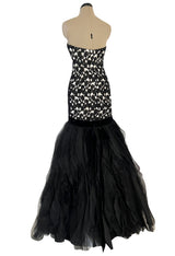 Fabulous Fall 2015 Oscar de la Renta Runway Look 51 Black & White Strapless Dress