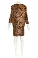 Extraordinary 1968 Christian Dior Documented Gold Metallic Silk Brocade Three Piece Dress Set