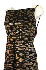 1960s Nina Ricci Metallic Gold Silver Silk Brocade Dress & Jacket Suit Set