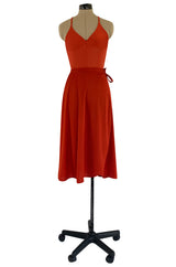 Original 1987 Danskins Deep Rust Coloured Stretch Jersey Bodysuit & Wrap Skirt