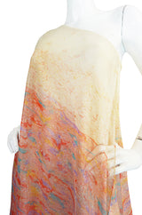 1970s One Shoulder Pastel Jerry Silverman Dress