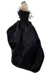 Extraordinary Fall 1996 Nina Ricci by Girard Pipard Haute Couture Feather & Beaded Silk Dress