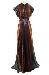 Resort 2019 Givenchy by Clare Waight Keller Metallic Pleated Lame Dress