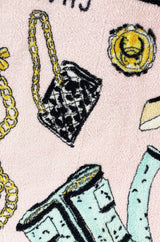 Iconic Spring 1994 Chanel Large Printed Towel in Baby Pink & Soft Blue