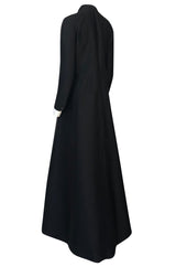 Fall 2013 Valentino Runway Finale Long Sleeve Simple & Graceful Black Dress