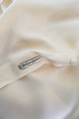 c.1979 Haute Couture Cream Silk Yves Saint Laurent Top
