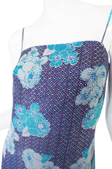 1970s Pierre Balmain Silk Voile Print Dress