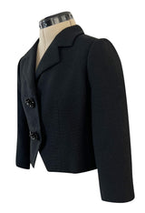 Fall 1959 Cristobal Balenciaga Haute Couture Black Jacket w Incredible Beaded Buttons
