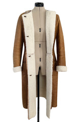 Iconic Fall 2004 Prada Look 14 Runway Shearling Coat w Mink Beading & Crystal Detailing