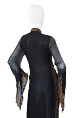 Important 1968 Thea Porter Silk Chiffon Caftan Dress