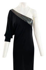 Fall 2009 Gucci by Frida Giannini Black One Shoulder Jersey & Leather Ad Campaign Dress