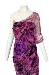 Fall 2000 Chanel by Karl Lagerfeld Runway One Shoulder Silk Chiffon Dress