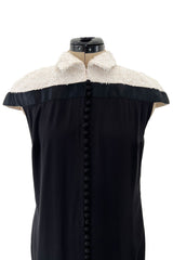 Superb Fall 2006 Chanel by Karl Lagerfeld Haute Couture Black Runway Dress w Shoulder Detailing