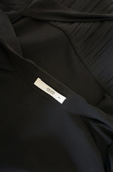 Stunnng Recent Black Silk Pleated Prada Top