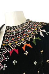 Fall 2002 Oscar de la Renta Embroidered & Sequin Black Velvet Jacket
