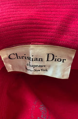 c.1968 Christian Dior Patchwork Ribbon Soft Felt Chenille Fedora Hat