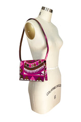 1960s Emilio Pucci Silk Print Clutch Bag w Removable Handle