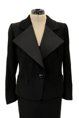 Documented Fall 2001 Yves Saint Laurent Haute Couture 'Le Smoking' Suit w Exaggerated Collar