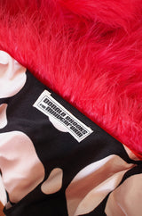 1970s Donald Brooks Cherry Feather Jacket