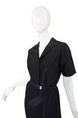 1990s Mila Schon Black Shift Dress & Belt