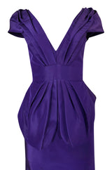 A/W 2013 Oscar De La Renta Runway Sculptural Purple Silk Dress