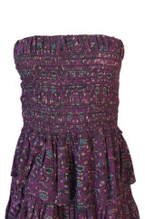 S/S 2011 Isabel Marant Strapless Purple Print Runway Dress Look 3