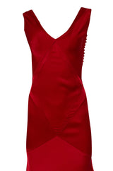 Early 2000s Christian Dior by John Galliano Red Silk Satin Bias Cut Dress