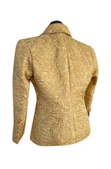 Fall 1977 or Fall 1980 Ady Couture Lausanne Yves Saint Laurent Haute Couture Copy Gold Metallic Thread Jacket