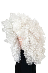 Fall 1987 James Galanos Extreme Ruffled Swiss Dot & Silk Dress