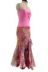 Fabulous Spring 2004 Christian Dior by John Galliano Three Piece Pink Silk Chiffon Set