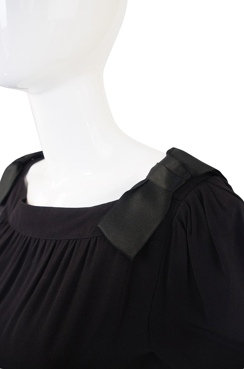 1960s Adele Simpson Chic Black Shift Dress