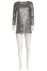 Spring 2008 Balmain by Christophe Decarnin Sequin Silver Tunic or Micro Mini
