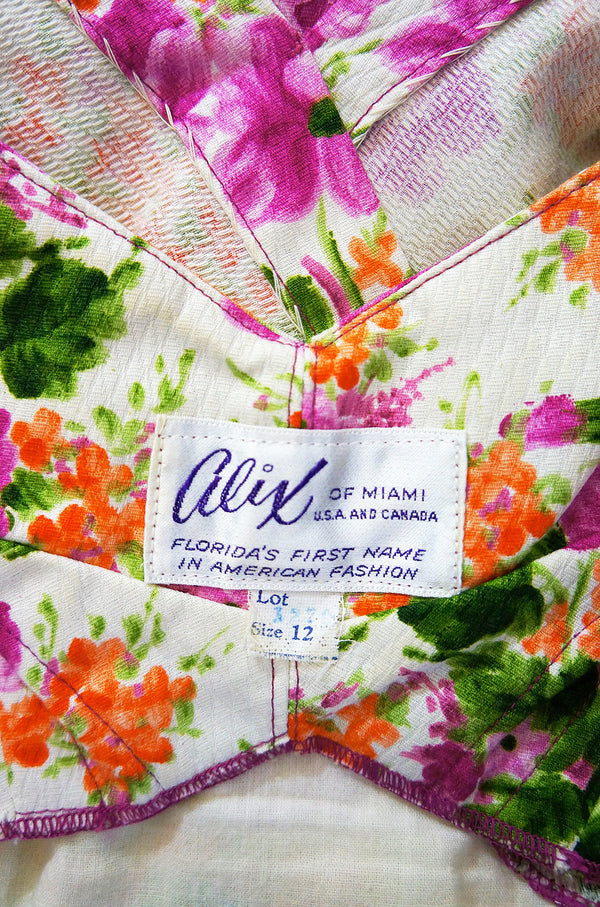 1950s Alix of Miami Floral Wiggle Dress