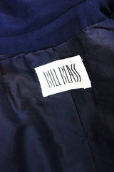 1960s Blue Bill Blass Seamed Navy Coat