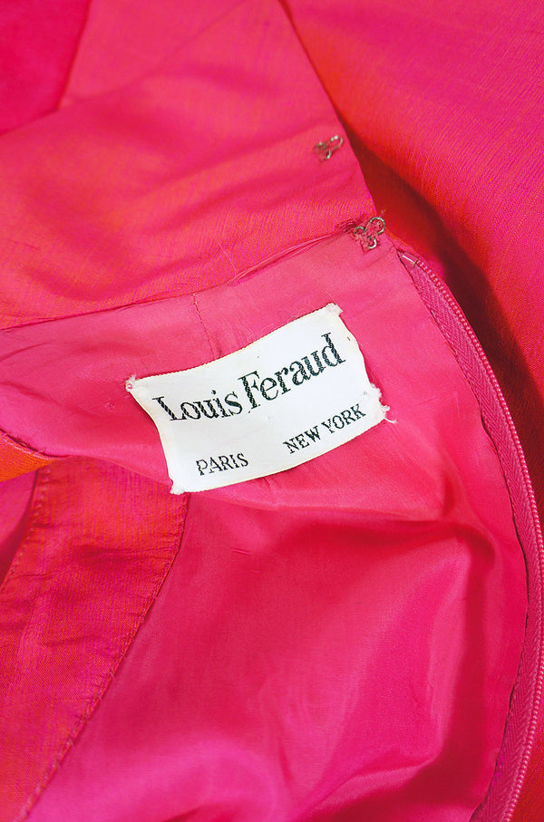 1960s Louis Feraud Hot Pink Silk Gown