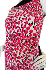 1960s Apple Printed Mod Maxi Dress
