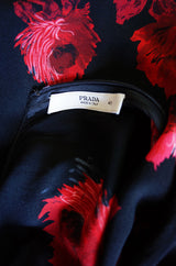2005 Iconic Rose Print Prada Silk Dress