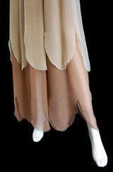 1970s Silk Chiffon Adolfo Petal Dress
