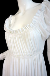 1970s Norma Kamali White Jersey Gown