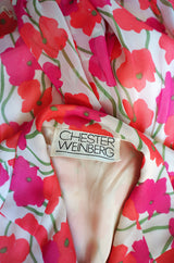 1960s Silk Chiffon Chester Weinberg Maxi
