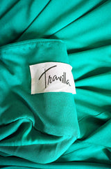 1970s Travilla One Shoulder Jersey Gown
