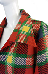 1970s Valentino Plaid Swing Coat