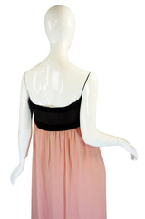 1970s Pink Strapless BIll Blass w Shawl