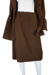 1960s Christian Dior Brown Wool Suit