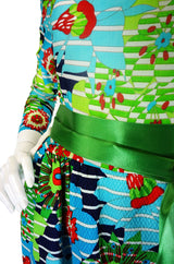 1971 Rare Lanvin Bright Print Maxi Dress